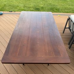Solid Wood And Steel Table 