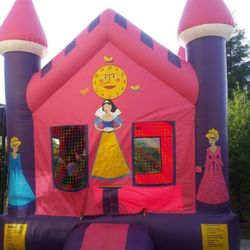 Pink And Purple Princess Bouncy House For Girls