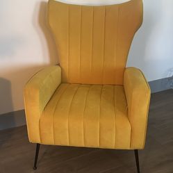 Velvet Wingback Chair (Originally $225)