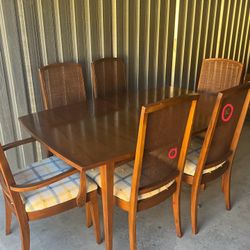  Broyhill Vintage (1967) MCM Walnut Dining Room Set with Six Chairs