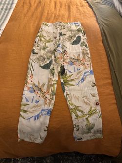Zara Floral Wide-Leg Drawstring Pants