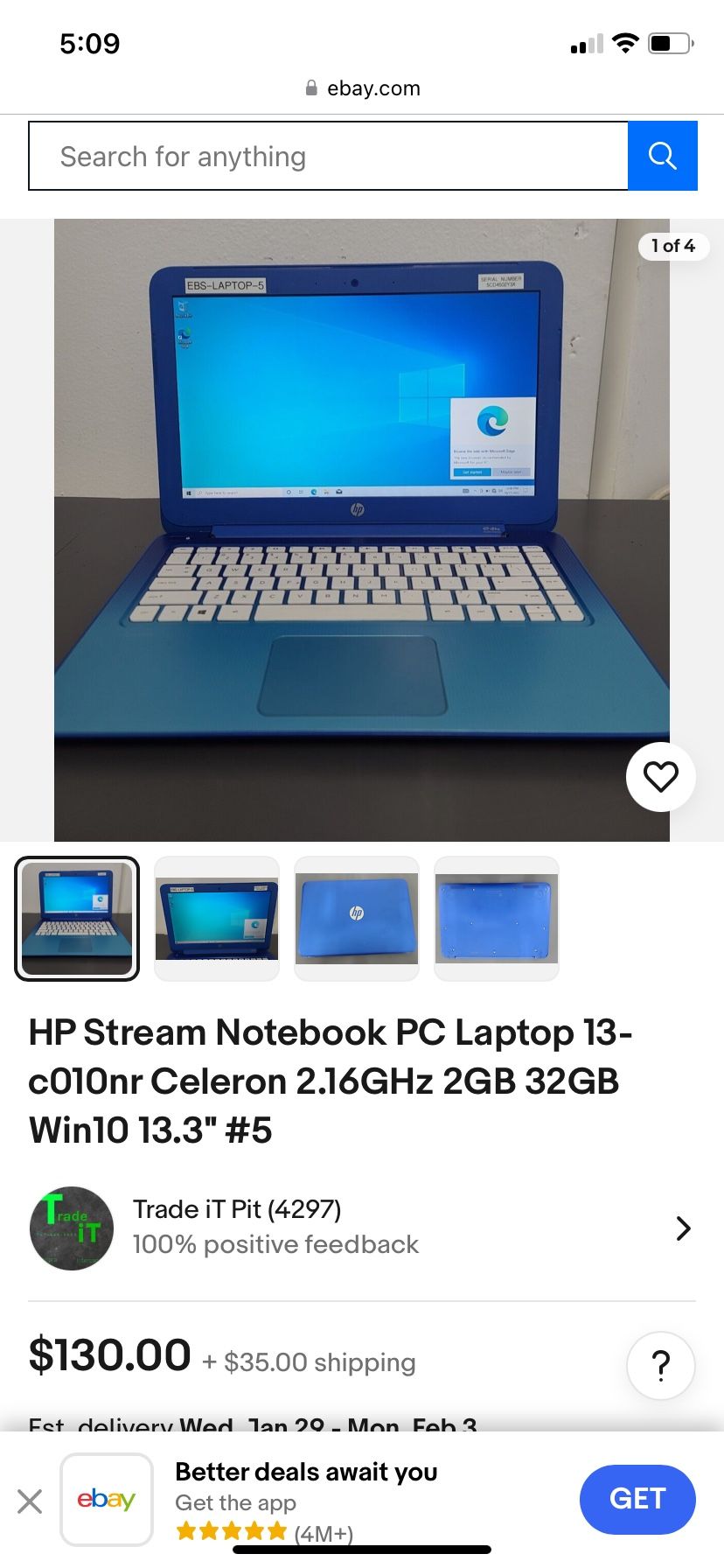 Hp stream Notebook Pc13