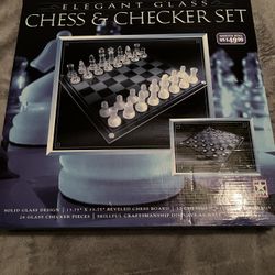 Glass Chess And Checkers Set