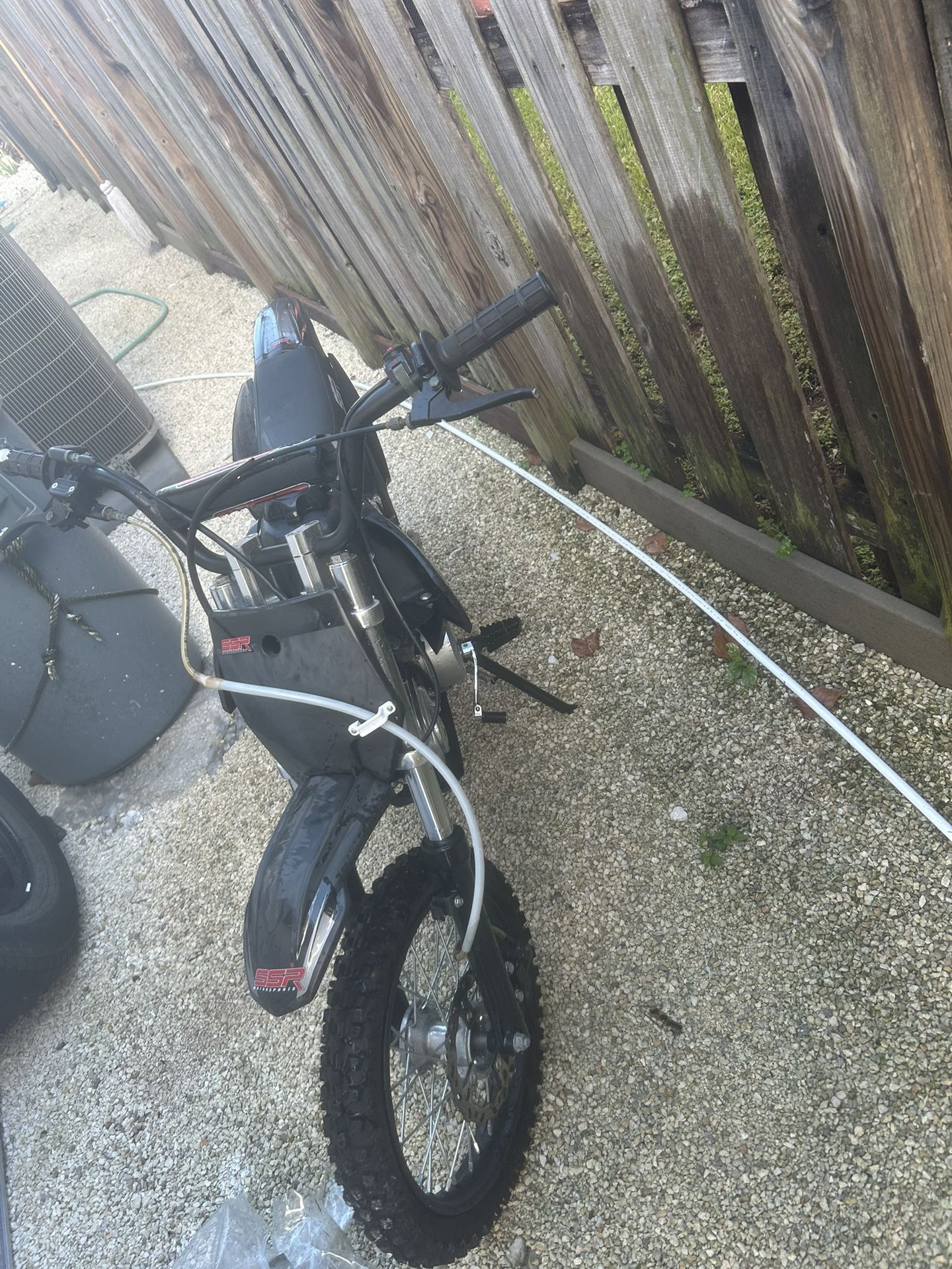 Black/white SSR Dirt Bike