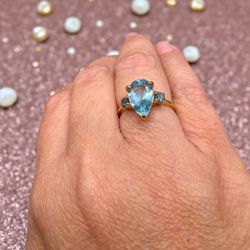 Blue Topaz Ring Size 8