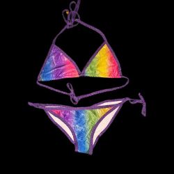 2-piece Rainbow 🌈 Shiny Bikini Swimsuit Set 