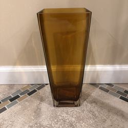Amber Square Glass Vase