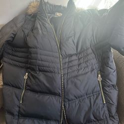 Coat Black Michael Kors Coat Size 3x Women With Fur Trimmed Hood