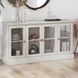 NEW Sideboard Cabinet W/ Shelves & Glass, TV Stand, Console Table !