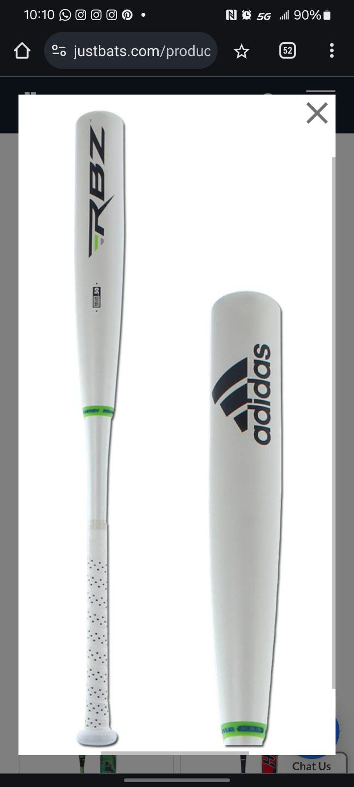Adidas EQT X3 RBZ RocketBallz BBCOR Baseball Bat: X3 RBZ
