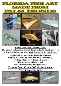 Fish Art Made From Palm Fronds! Summer Sale!!