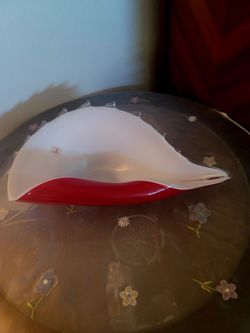 Gorgeous glass center piece hand made in Poland - $25