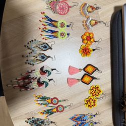🎨 Handmade Beaded Earrings – $6 Each | Dreamcatchers, Florals & Fringe