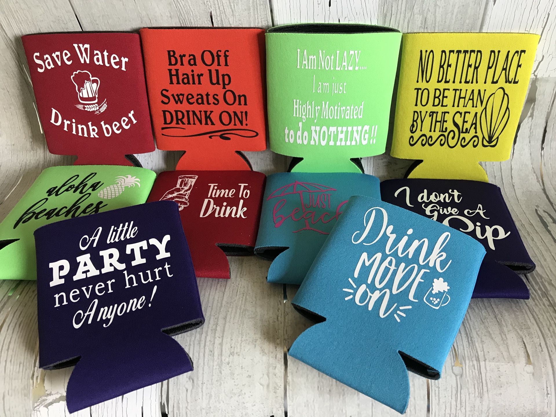 Custom can Koozies for your next family reunion, wedding or event!