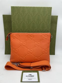 Orange Gucci Jumbo GG Messenger Bag