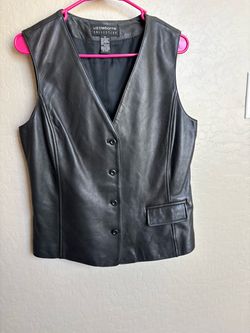 Liz Claiborne Collection Black Leather Vest