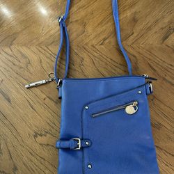Royal Blue Shoulder/Crossbody Bag with tons of Compartments and a Mercedes Benz Emergency Whistle