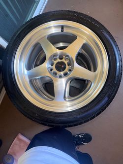 4 Avid1 5-Spoke Machined Wheel with Tire