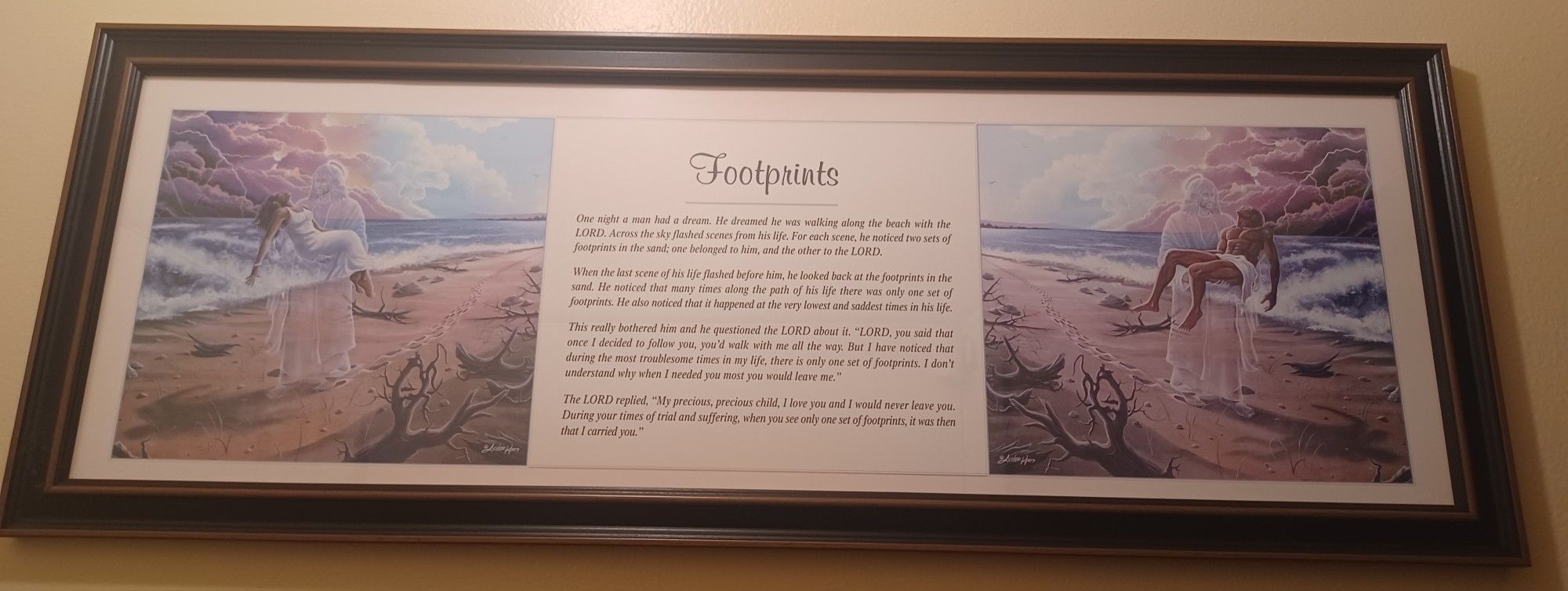 Footprints In The Sand Poem Framed.