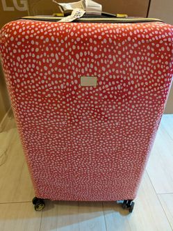 Betsy Johnson luggage roller wheels hard shell pink