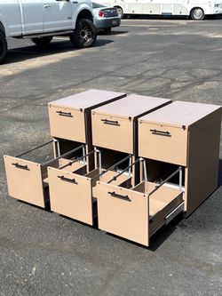 3 Metal File/ Tool Cabinets With Wheels -$20 EACH