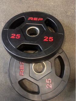 REP fitness rubber coated  25 lbs Olympic plates
