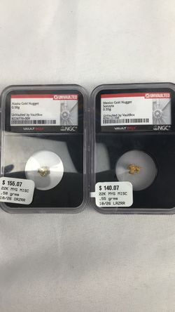 Gold nuggets verified by NGC