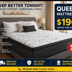 🛌 Brand New Queen Mattress $190 – Comfort + Support Deal 💯