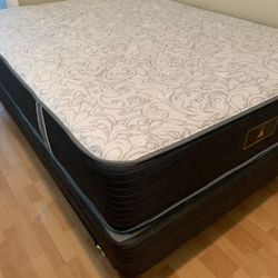 New Queen Mattress And Box Spring 2pc Bed Frame  Is Not Included 