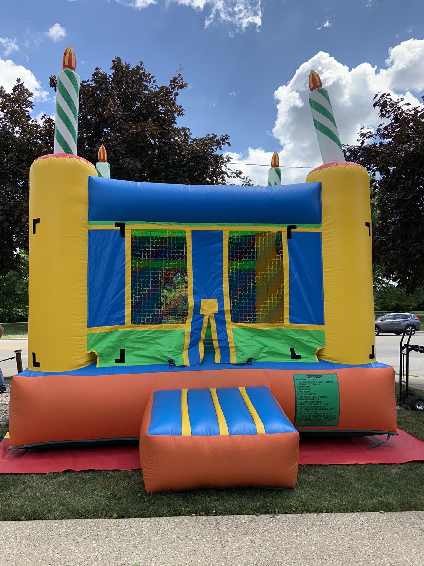 Switching a bounce house for a big pool