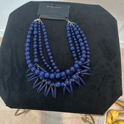 Navy Blue Pearl Necklace