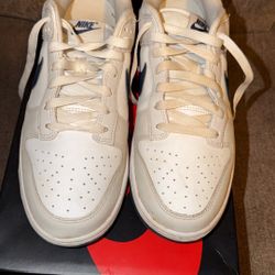 Size 9 - Nike Dunk Low White Midnight Navy