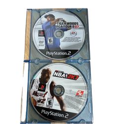 PS2 Games (2) Tiger Woods 07 & NBA2K7