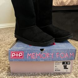 Black Fur Coated Boots 