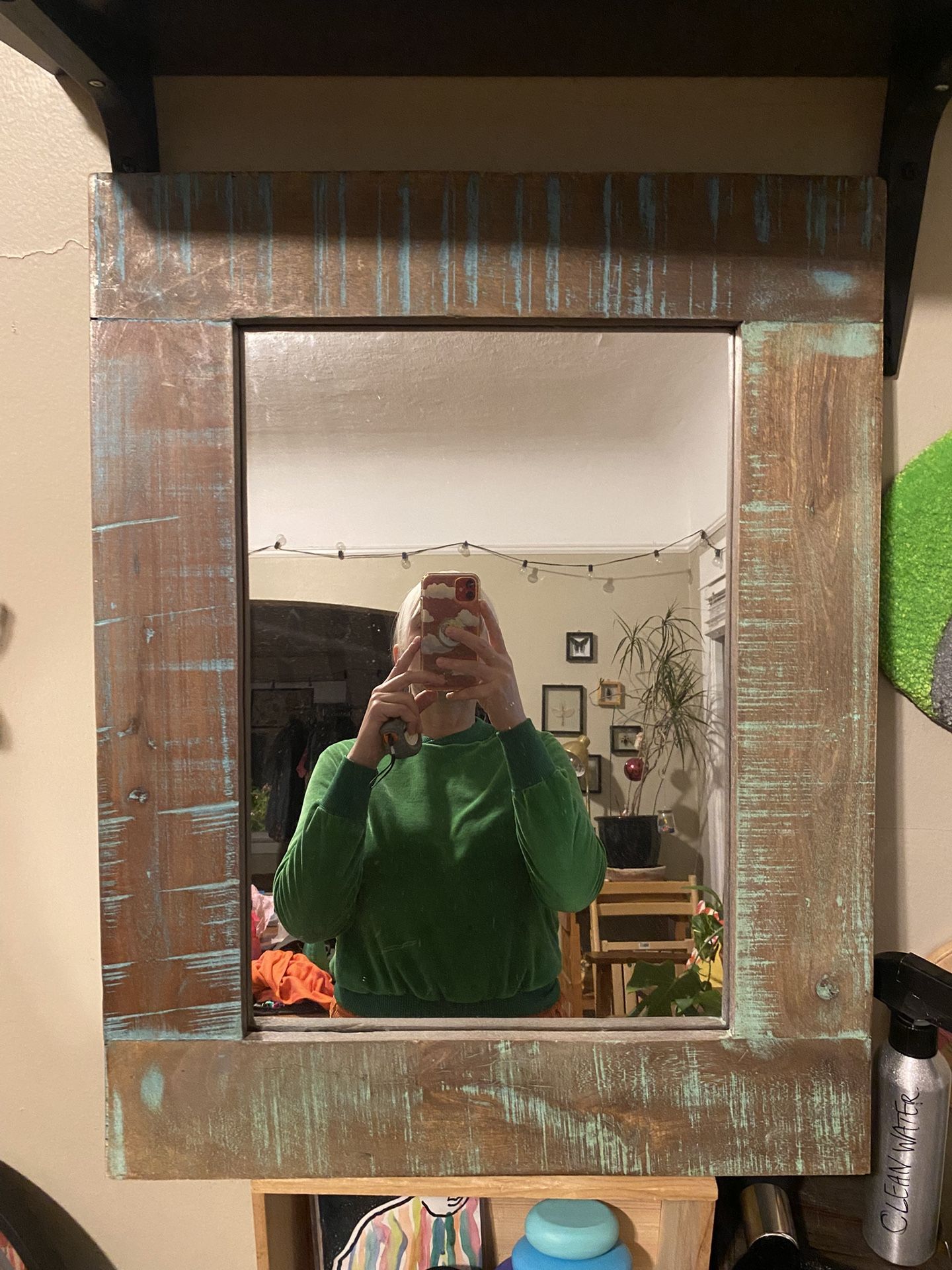 Solid Mirror With Artsy Weathered Finish