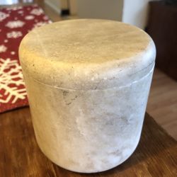 Threshold Beige Marble Bathroom Canister / Read Description And Look At The Pictures 