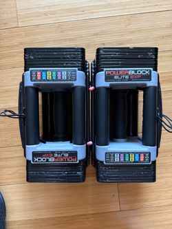 PowerBlock Elite EXP Adjustable Dumbbells (5–50 lbs Pair) – Excellent Condition