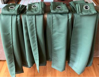 Olive green drapes