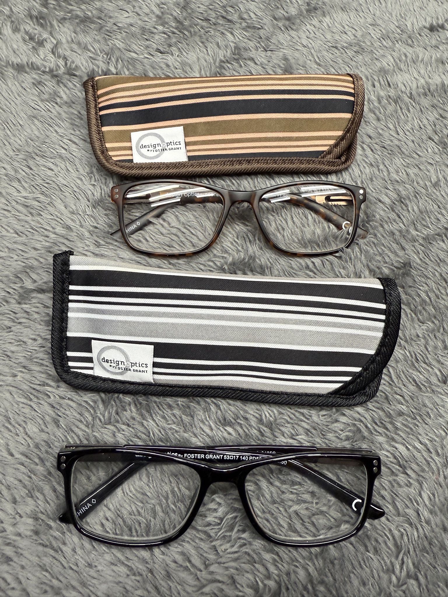 Bundle of 2 Pairs of 1.5 magnification eyeglasses- like new! Both come with matching padded cases.