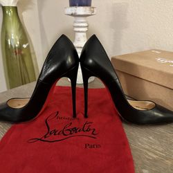 Black Kate 120 Red Bottoms Size 38 Great Condition 