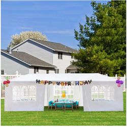 10 x 30 ft Canoppy Tent for Outdoor Celebrations with 6 Window Walls and 2 Zipper Walls