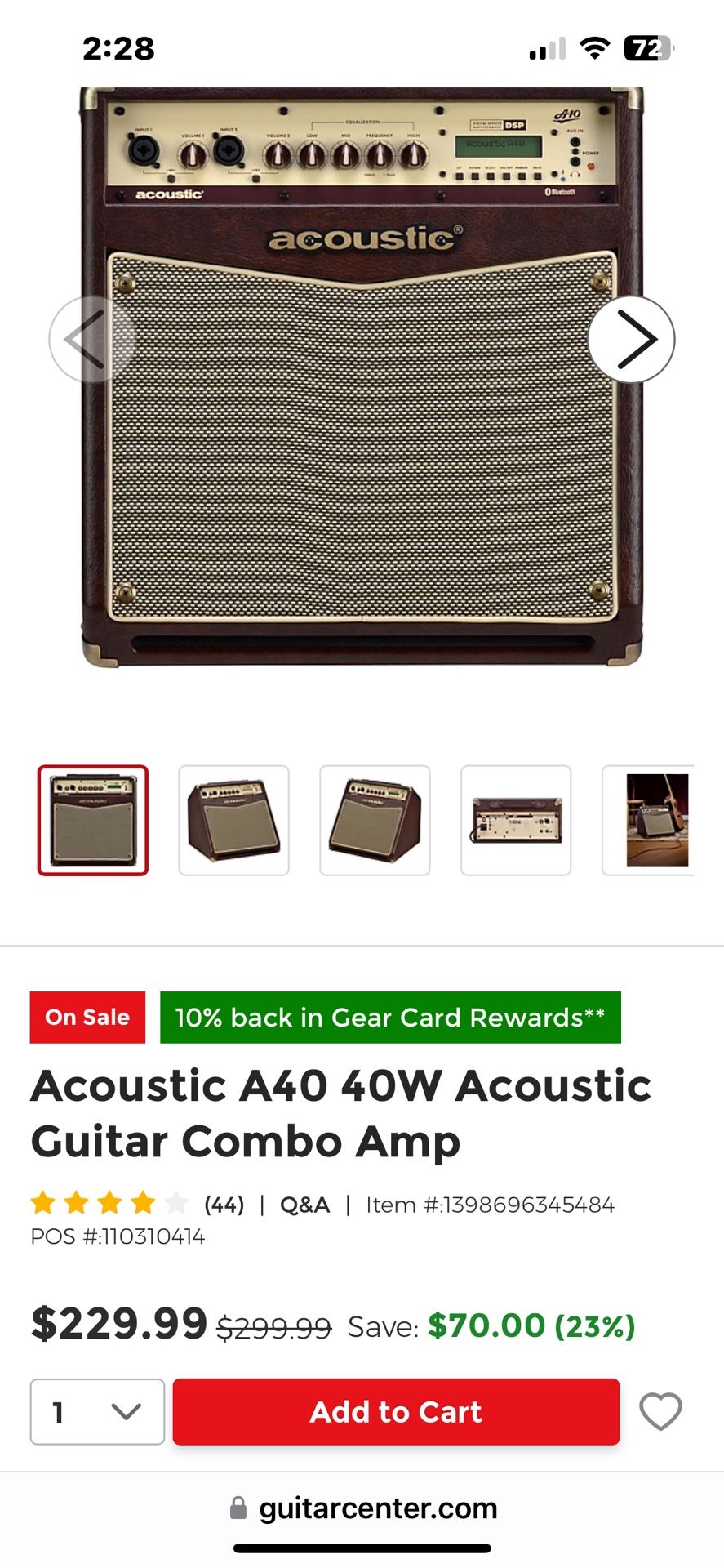 A40 Acoustic Guitar Combo Amp