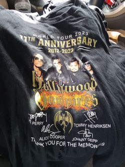 Hollywood Vampires 11th Anniversary 2012-2023 Shirt Black.. M Men. Mint. $10.00 OBO