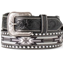 NWT Ariat Southwestern Black Inlay - Accessories Belt Men - A1041901 Size 36