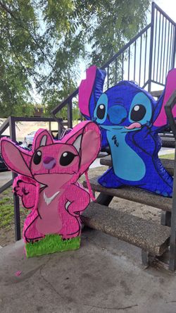 Pinatas   Diseños  Stich Y Angel ,grave Digger