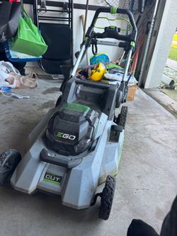 Ego electric lawnmower and trimmer