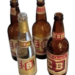 Vintage E & B Label Empty Beer Bottles 