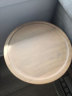 Round Light Wood Side Table