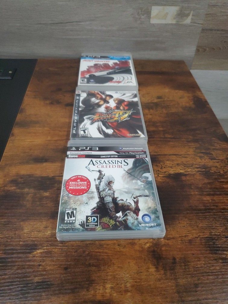 PS3 Games: Assassin's Creed 3, Street Fighter IV, And Need For Speed