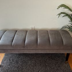 Upholestered Ottoman Grey